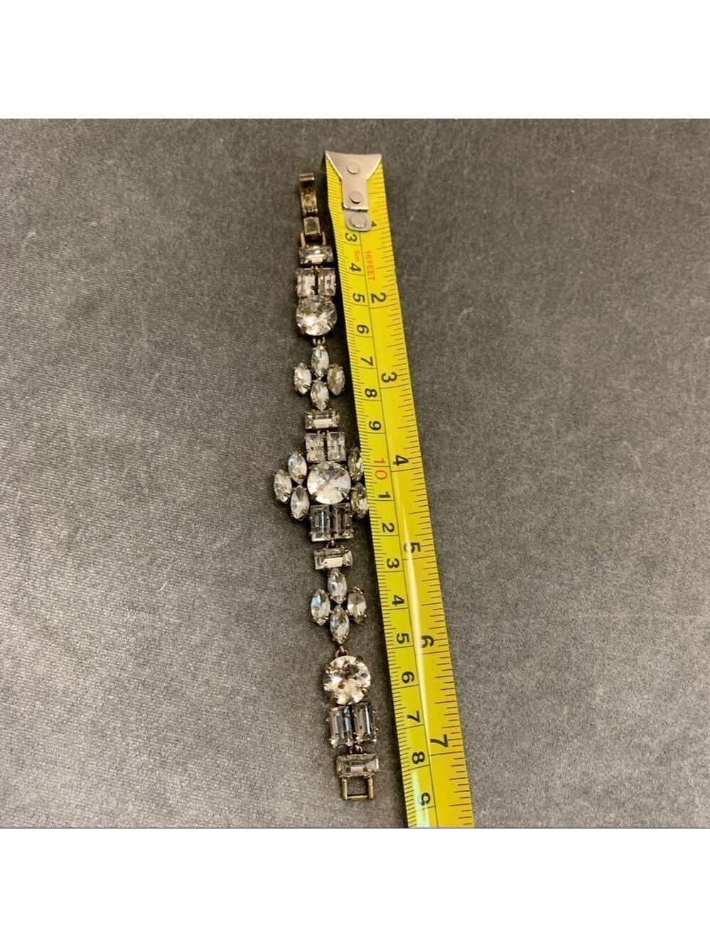J. Crew Vintage Clear Crystal Rhinestone Bracelet - Picture 10 of 12